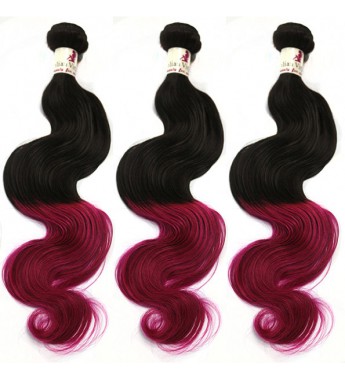 Omber 1BRed Body Wave Weft , 24" 