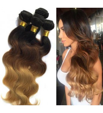 Three Tone Body Wave Ombre 1B, #4,#10, 24inches