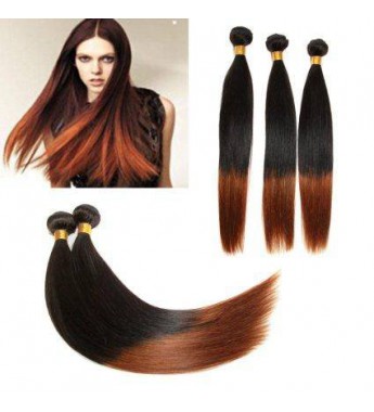 Two Tone Indian Straight 26 Inch hair Weft