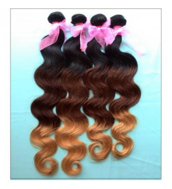 Three Tone 28 Inch Brazilian Body Wave Weft
