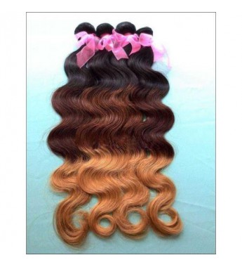 Three Tone 28 Inch Brazilian Body Wave Weft