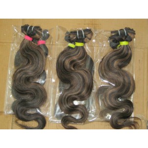 22 Inches Black Brown Mix Color Weft