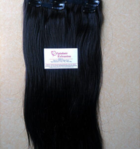 16" Jet Black (#1)Clip On Hair Extension